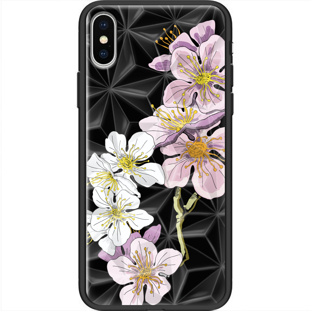 Чохол Boxface iPhone XS Cherry Blossom Чорний силікон із призмою(35413-cc4-38331)