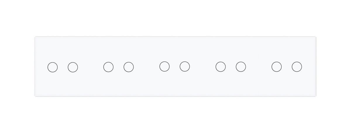 Выключатель сенсорный Livolo 10 каналов 2-2-2-2-2 стеклянный Белый (VL-C710-11) - фото 2