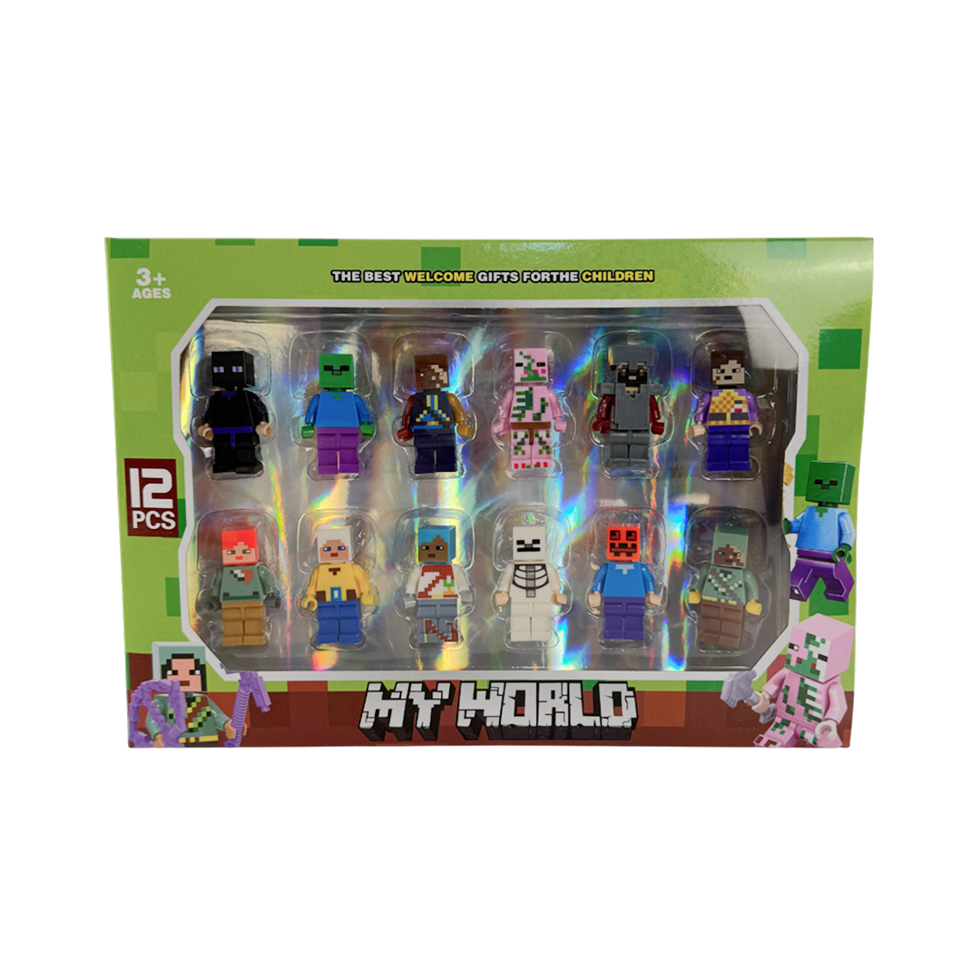 Дитячий набір фігурок у стилі Майнкрафт 12 шт. з героями та зброєю (WK2025) Дитячий набір фігурок у стилі Майнкрафт 12 шт. з героями та зброєю (WK2025)