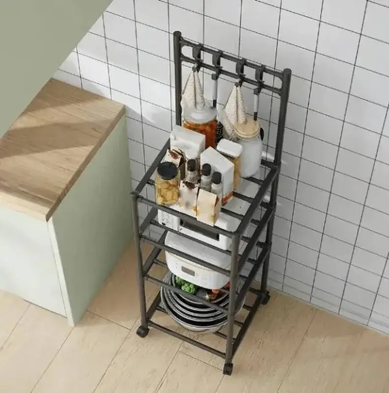 Полка B8107 на 4 яруса напольная 42x34x130 см (27415565) - фото 7