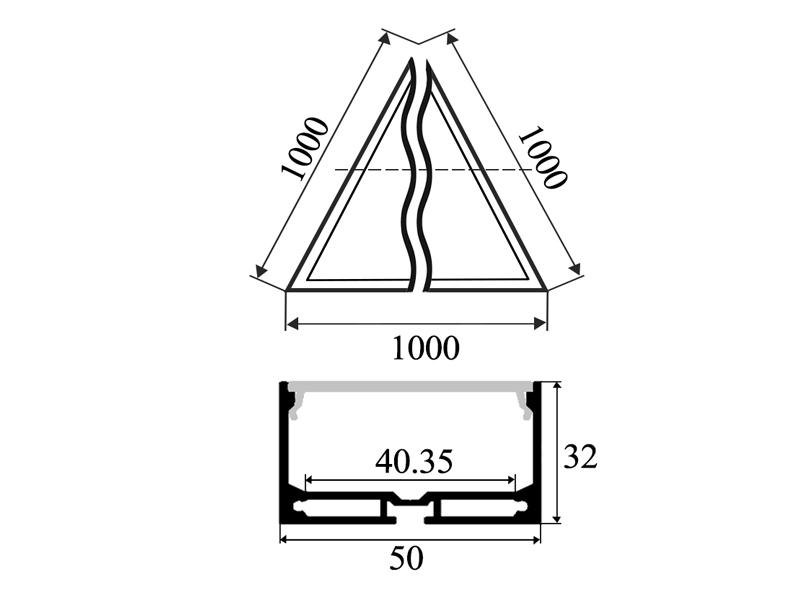 Подвесной светильник светодиодный LEDUA Дельта треугольник 220V 72W 5400 Lm 6000К 1000х1000х1000 мм (25344259) - фото 2