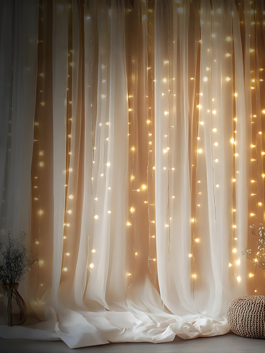 Гирлянда-штора светодиодная 3х3 м 480 LED USB и пульт Тепло-Белый (9889684576) - фото 7