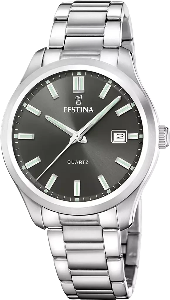 Наручные часы мужские Festina F20736/5 Classics со стальным корпусом WR 50 м и серым циферблатом