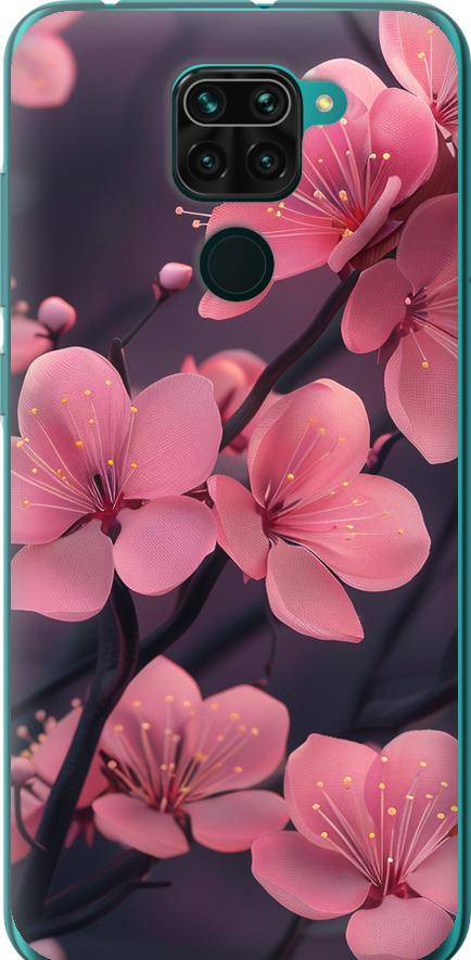 Чехол на Xiaomi Redmi Note 9 Пурпурная сакура (6075t-2017-42517) Чехол на Xiaomi Redmi Note 9 Пурпурная сакура (6075t-2017-42517)