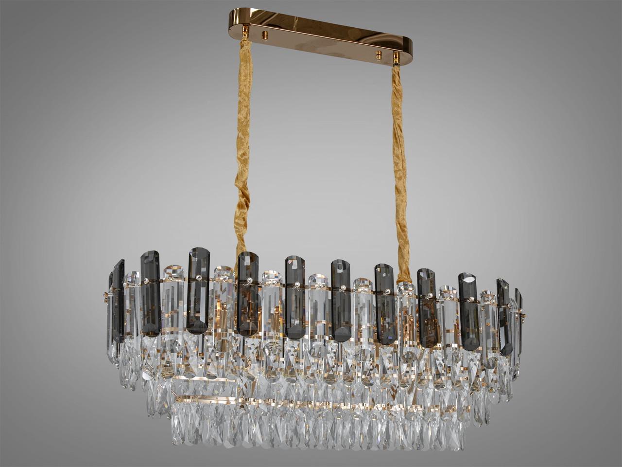 Люстра хрустальная 2022-800X300SGD-LS овальной формы для гостиной Золотой (2140355313)