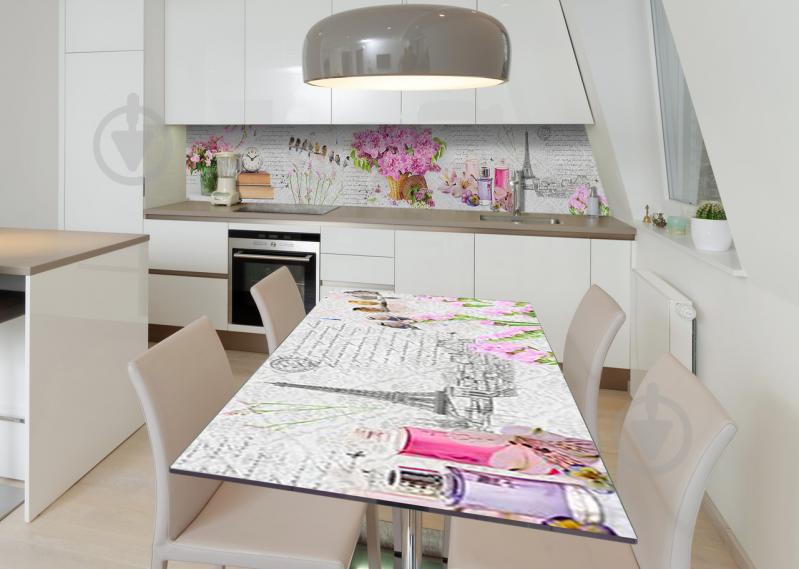 Наклейка 3Д виниловая на стол Zatarga «Поэма о Париже» 650х1200 мм для домов, квартир, столов, кофейн, кафе