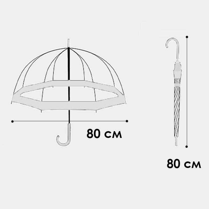 Зонтик женский RST RST3466A Прозрачный/Белый (2333501772) - фото 6