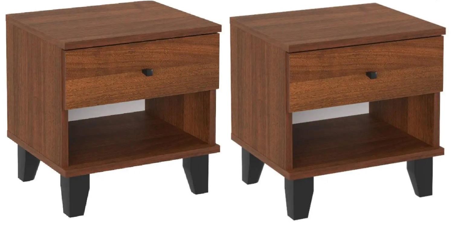 Тумба прикроватная комплект 2 шт. Компанит ПКТ-10 Орех экко (26654113) - фото 1 Тумба прикроватная комплект 2 шт. Компанит ПКТ-10 Орех экко (26654113) - фото 1