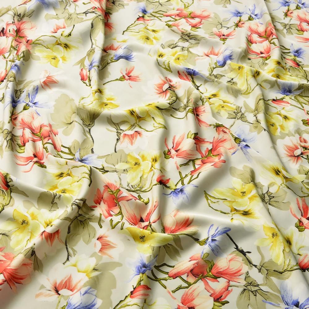 Тканина атлас шовк-сатин Armani V-6/2 сакура Світло-сірий (24224)