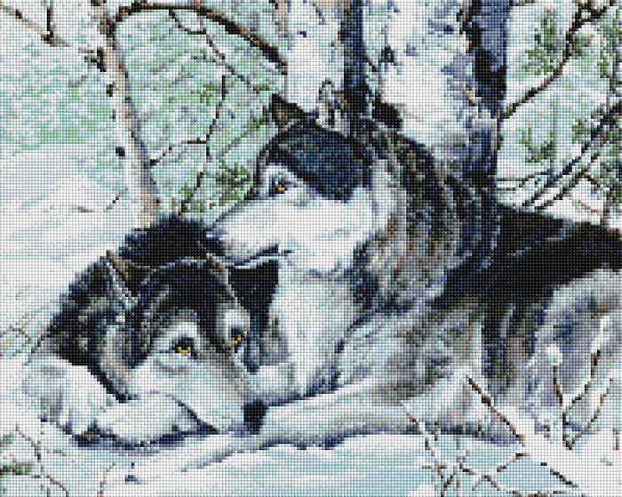 Алмазная мозаика ColorArt Волки на снегу SP012 40х50 см