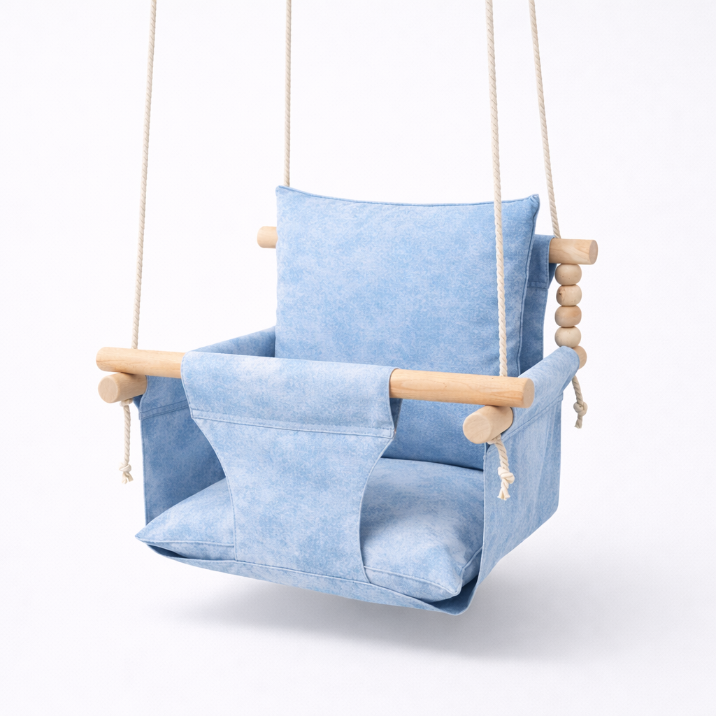 Детские качели подвесные Стандарт хлопок мрамор Голубой (gs-9179)