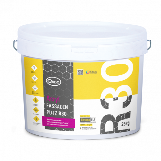 Декоративна штукатурка акрилова короїд Elf Acryl-Fassadenputz R30 25 кг Білий