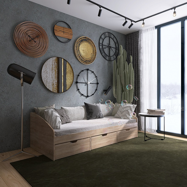 Кровать Эверест Комфорт-3 из 3 ящика односпальная 80x190 см Дуб сонома (25207679)