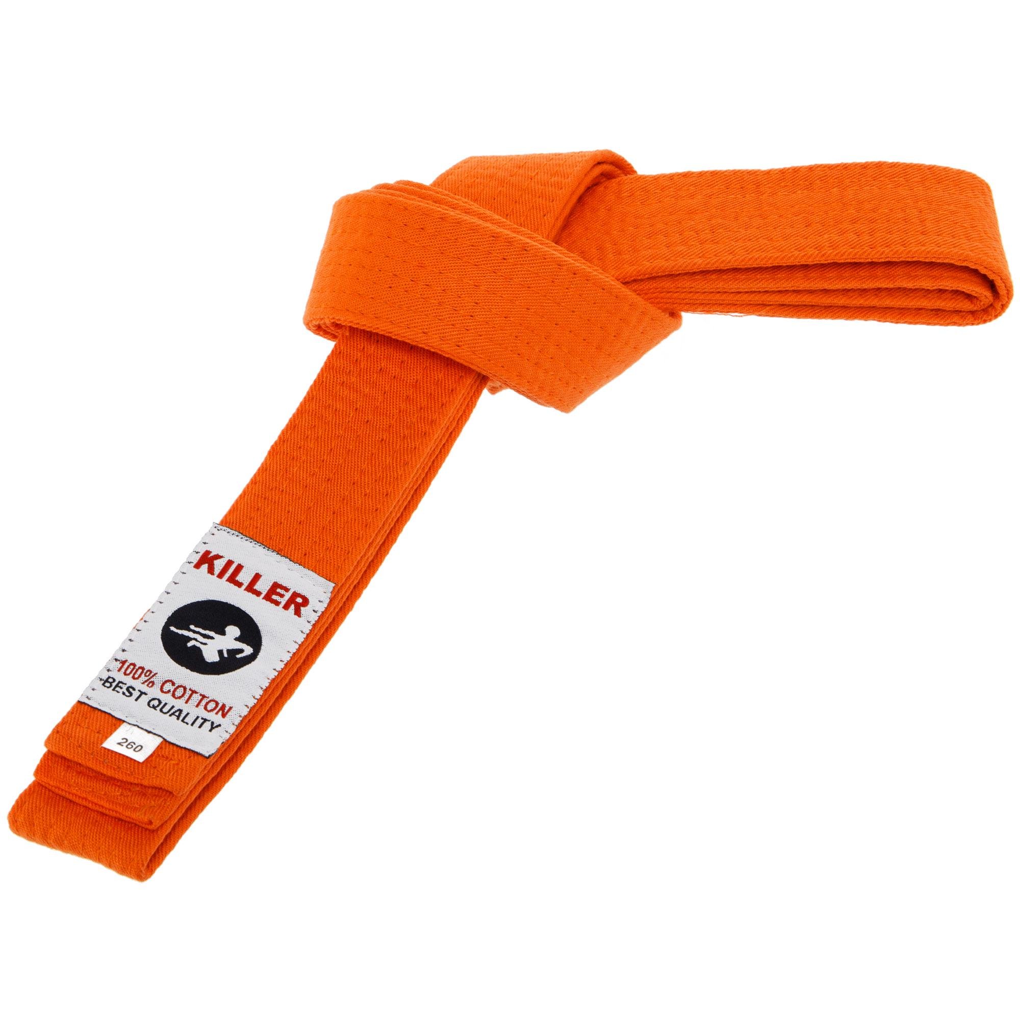 Пояс для кімоно KILLER бавовна р. 1 240 см Помаранчевий (KILLER_Оранжевый_1,_длина_240)