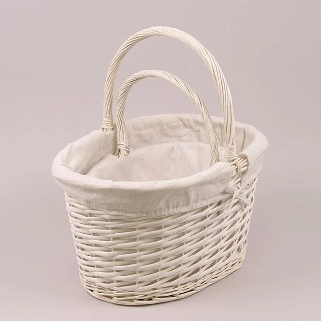 Комплект корзин с тканью Flora 2 шт. Белый (37548)