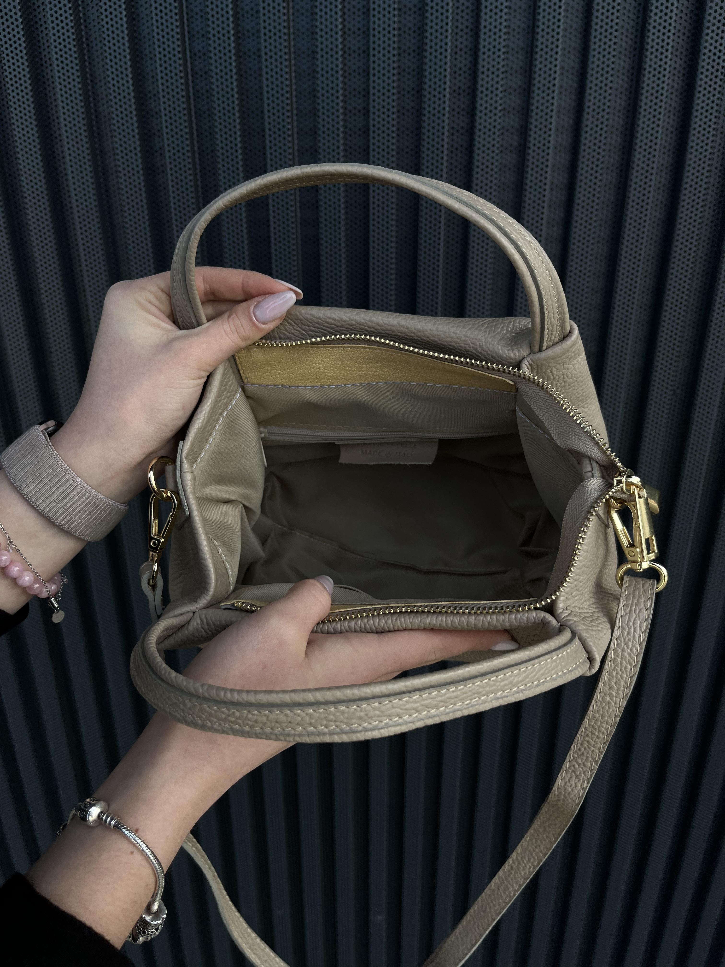 Сумка женская из натуральной кожи Серый (IT-1026-2) - фото 2 Сумка женская из натуральной кожи Серый (IT-1026-2) - фото 2