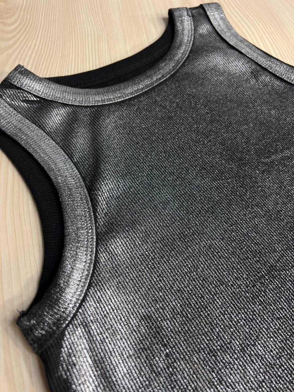 Майка женская A-N 332 базовая рубчик накат краска OS Черный (1971) - фото 8 Майка женская A-N 332 базовая рубчик накат краска OS Черный (1971) - фото 8