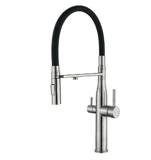Смеситель для кухни MIXXUS VTM-021 на две воды SUS304 Refl Black (MI6087)