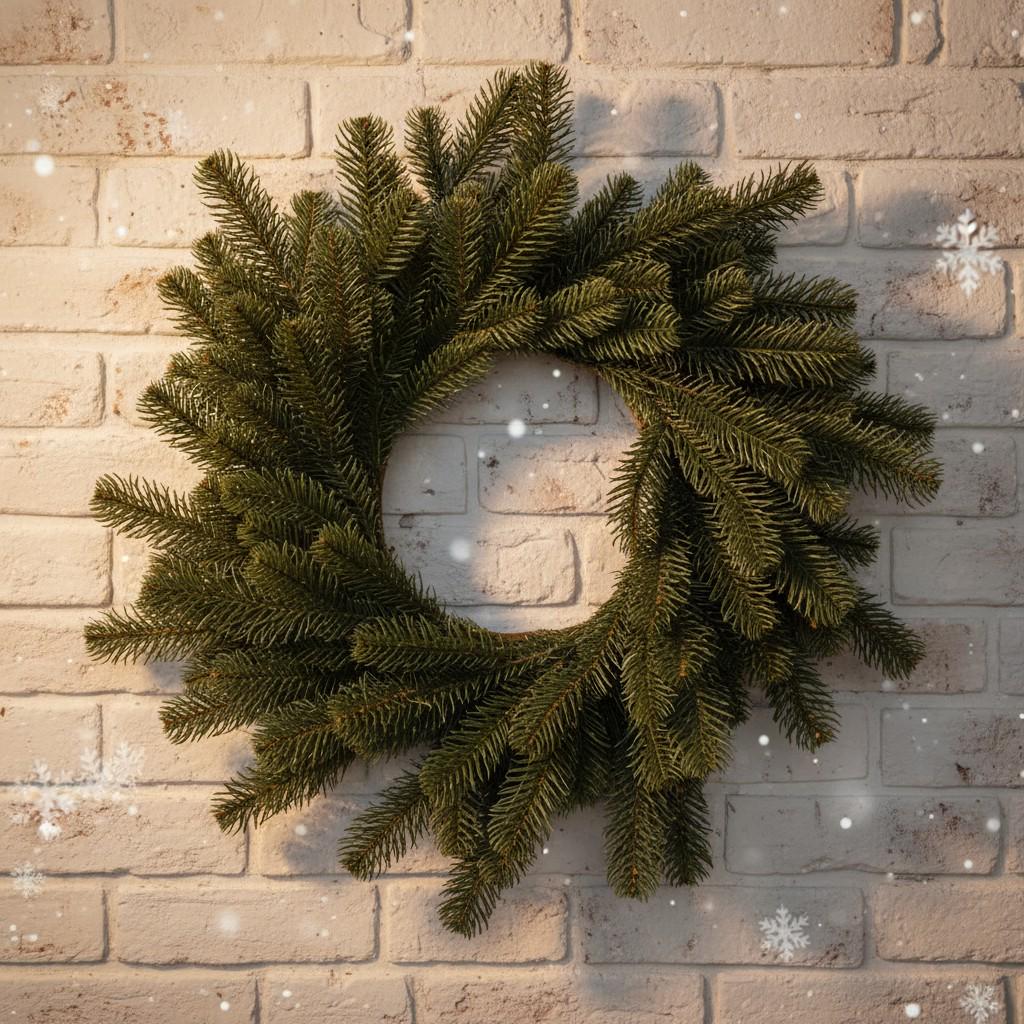 Вінок новорічний хвойний литий 60х35х10 см Зелений (TD-VINGR)