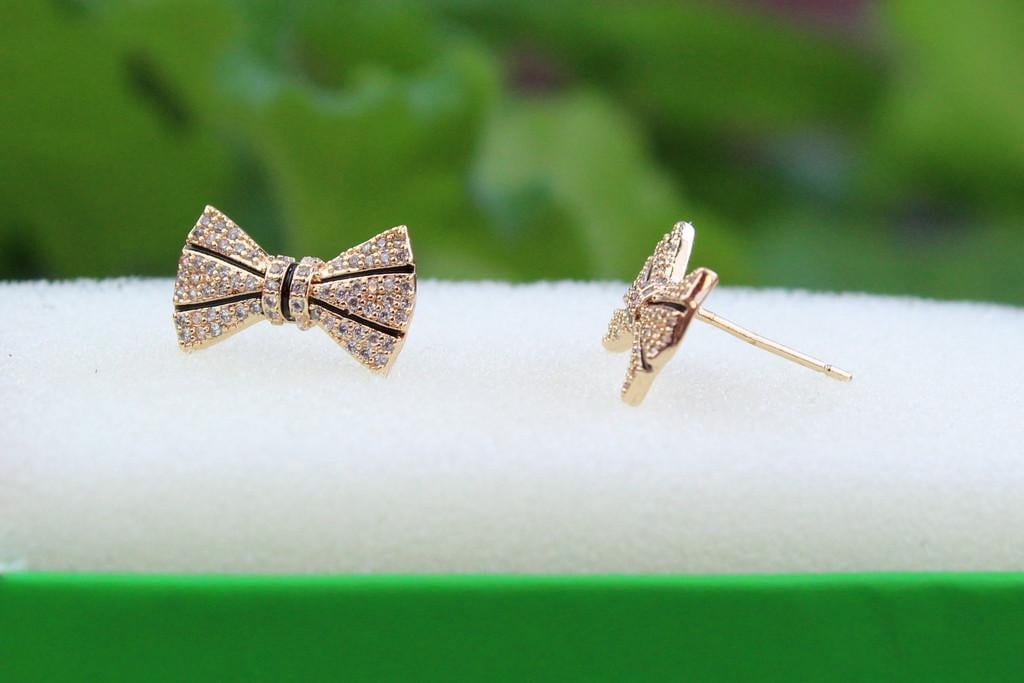Сережки гвоздики Xuping Jewelry Бантики 1,6 см Золотистий