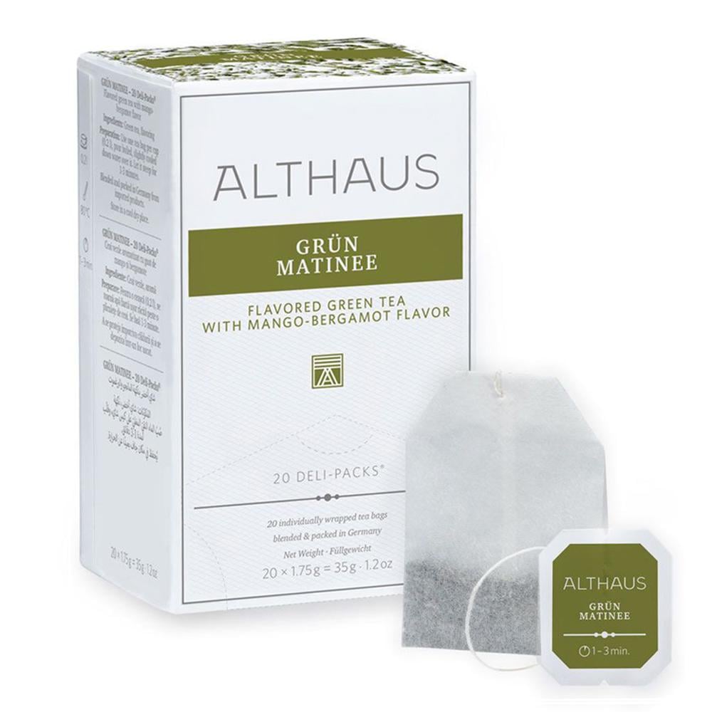 Чай зеленый пакетированный Althaus Green Matinee Грин Матинэ Deli Packs 20 пакетиков по 1,75 г