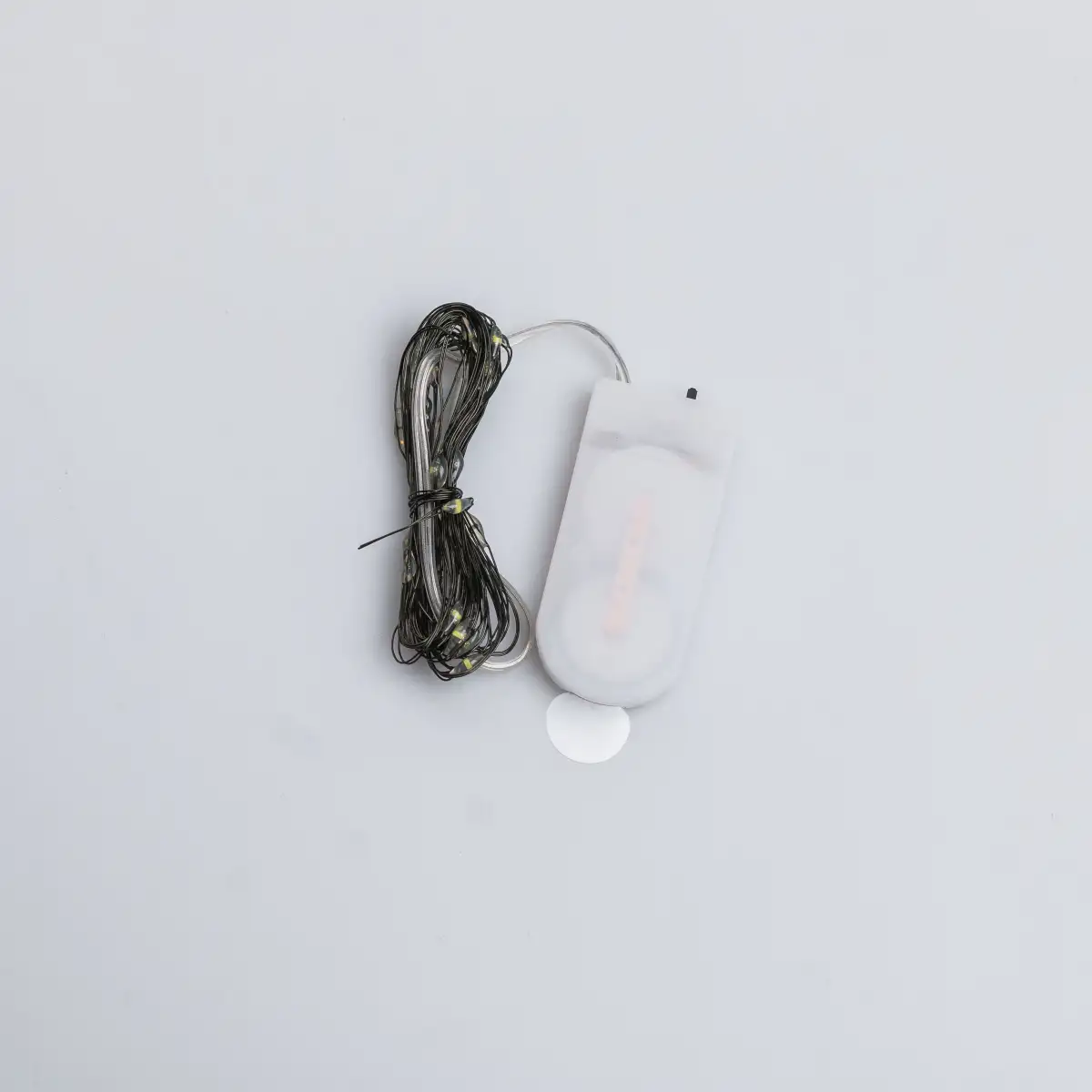 Гирлянда-роса на батарейках 30 LED нить на зеленом проводе 3 м Белый (5370)