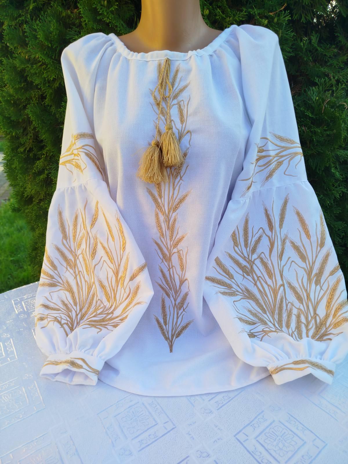 Вишиванки для пари Колосок на натуральному домотканому полотні р. 48 Білий (2742613407) - фото 4 Вишиванки для пари Колосок на натуральному домотканому полотні р. 48 Білий (2742613407) - фото 4