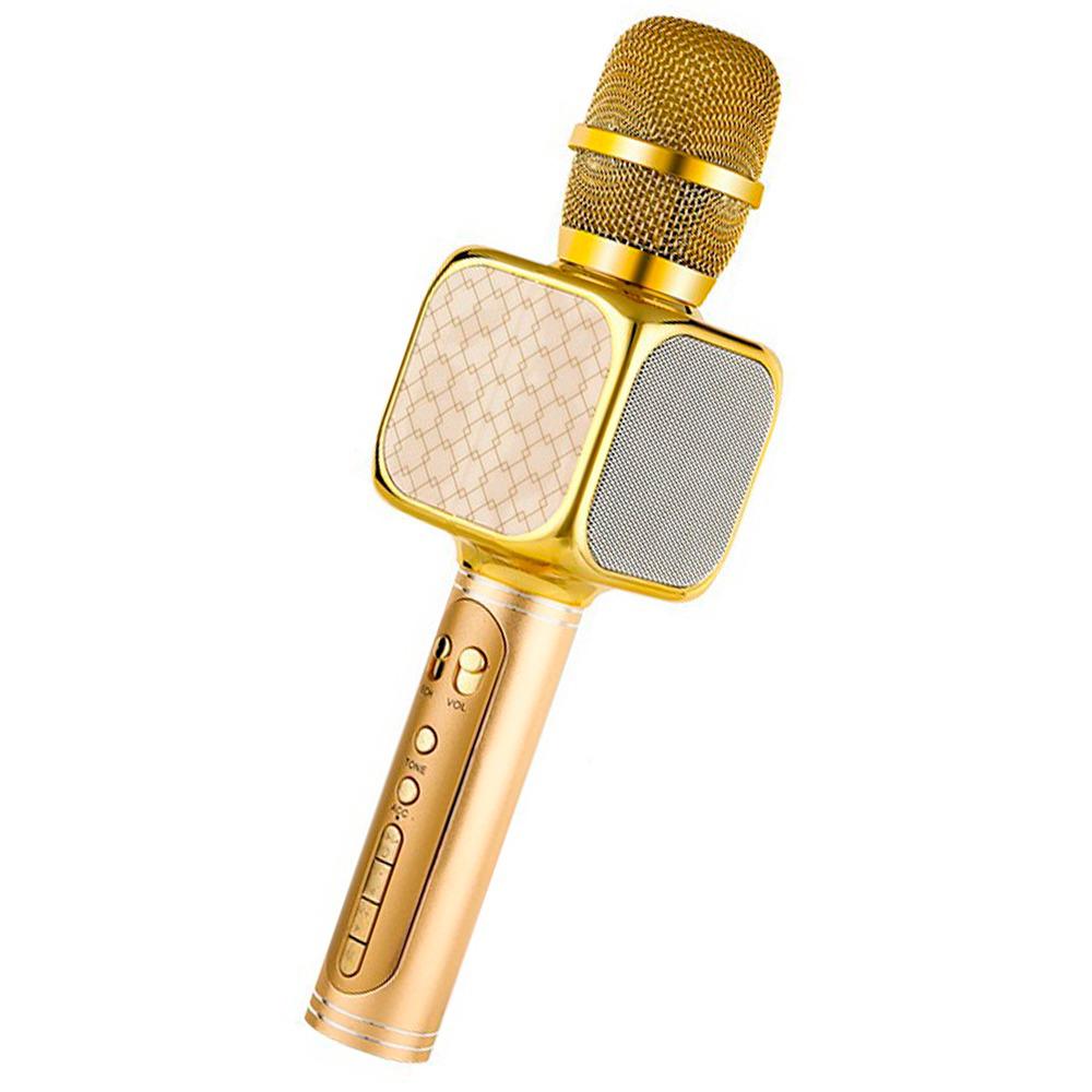Микрофон Bluetooth беспроводной  Magic Karaoke для караоке 2в1 с фонограммой YS-69-G Gold