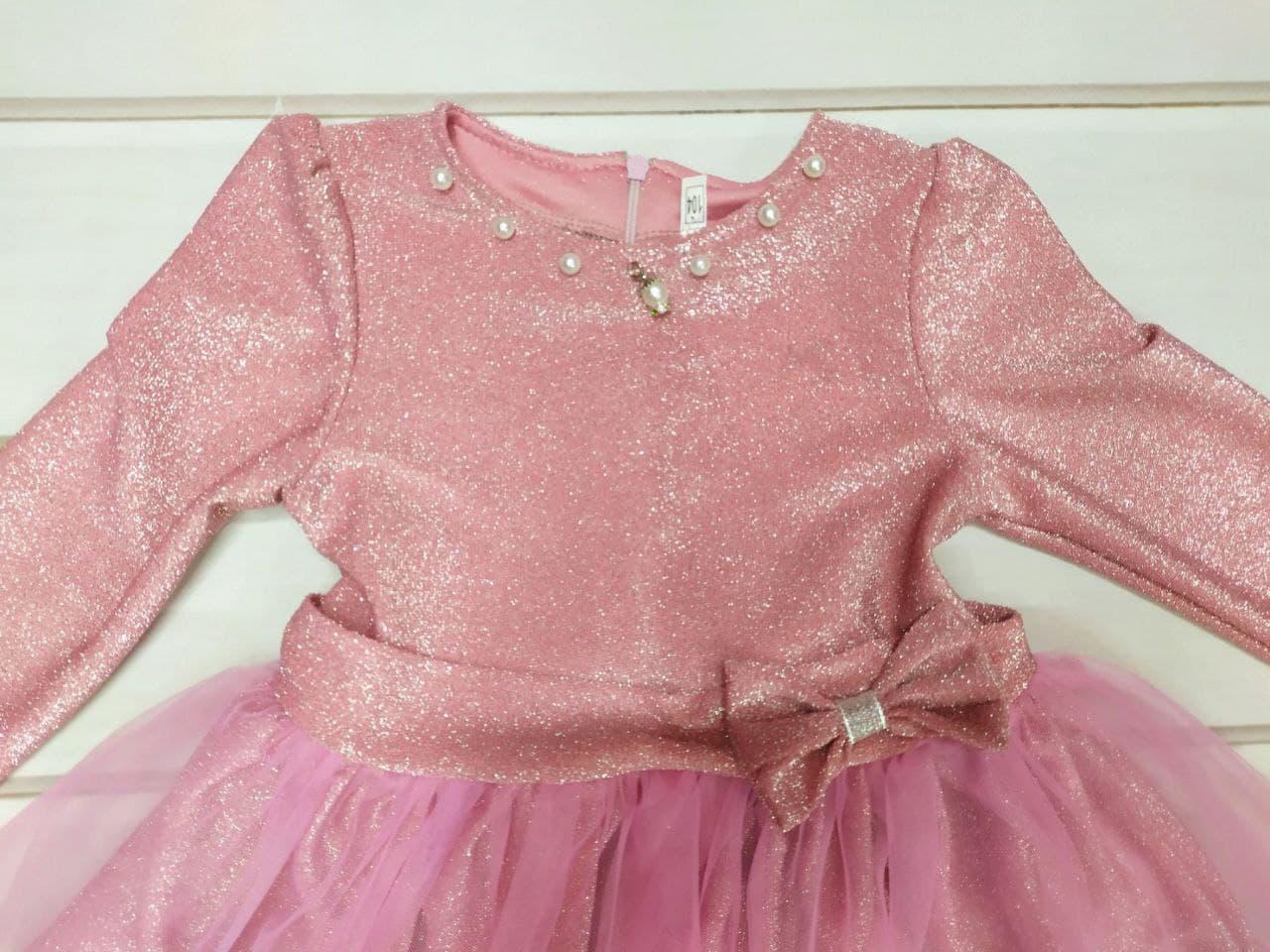Платье детское PumPoni Лиза с люрекса и юбкой с фатина 122 см Розовый (013458/122) - фото 3 Платье детское PumPoni Лиза с люрекса и юбкой с фатина 122 см Розовый (013458/122) - фото 3