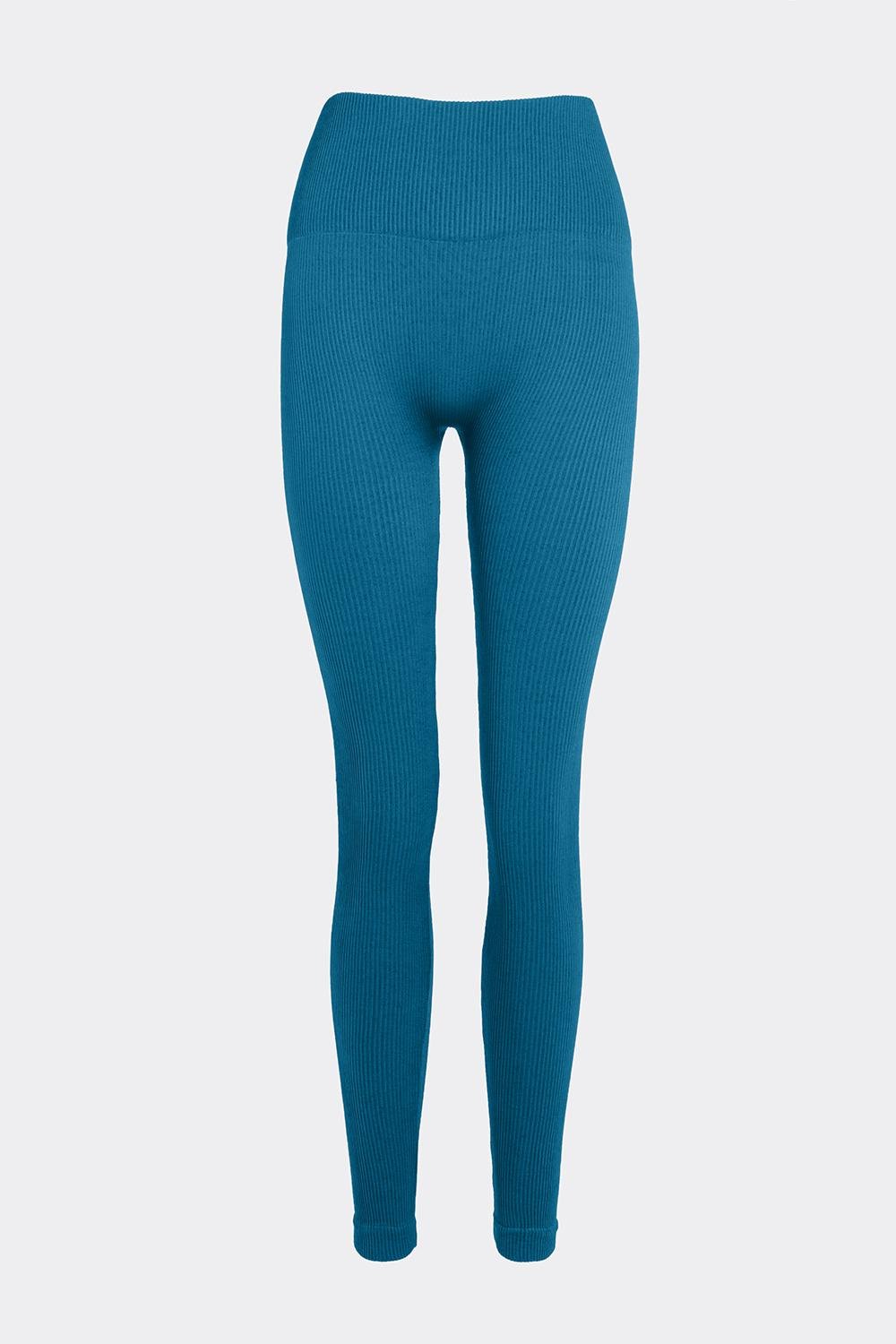 Леггинсы женские бесшовные Giulia FLEXING LEGGINGS POWER в рубчике с моделирующим швом S/M Blue-lyons blue