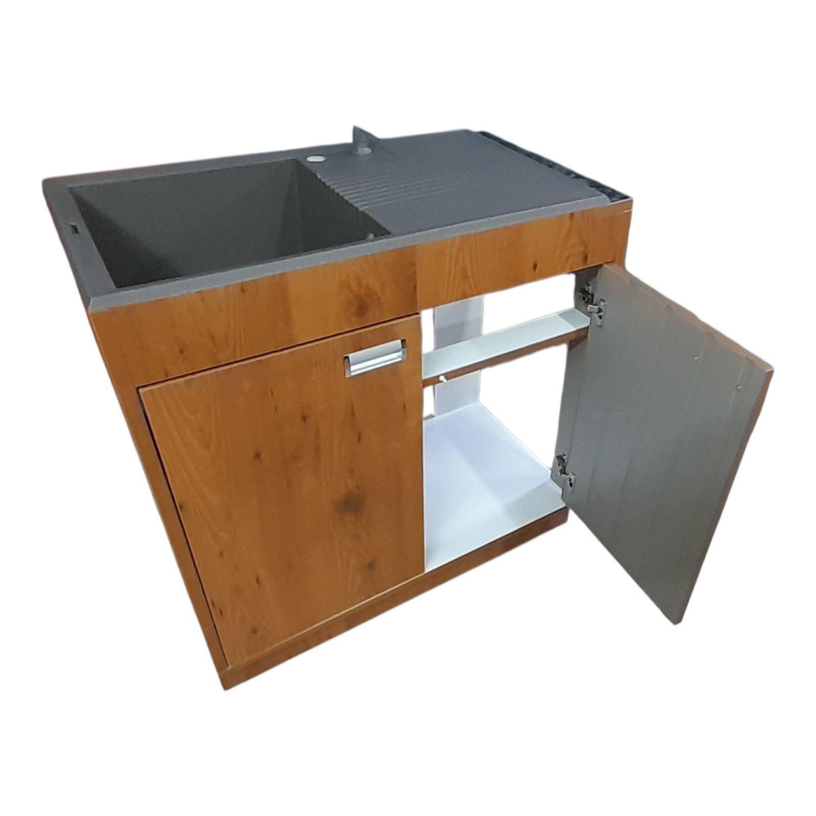 Тумба кухонна пластикова Mikola-M із покриттям HPL 3169 мат з кам'яною мийкою Адамант 90 см (2413) - фото 2 Тумба кухонна пластикова Mikola-M із покриттям HPL 3169 мат з кам'яною мийкою Адамант 90 см (2413) - фото 2