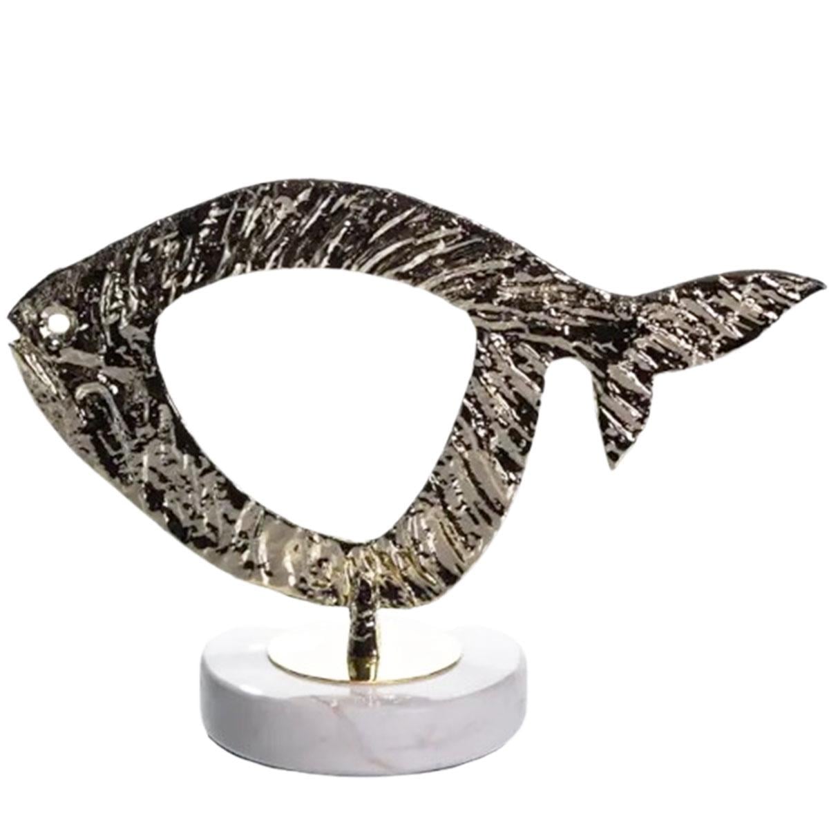 Декоративная фигурка YIWU Modern Fish 25х10х18 см металлическая Серебристый (147-102-HP-7-21) Декоративная фигурка YIWU Modern Fish 25х10х18 см металлическая Серебристый (147-102-HP-7-21)