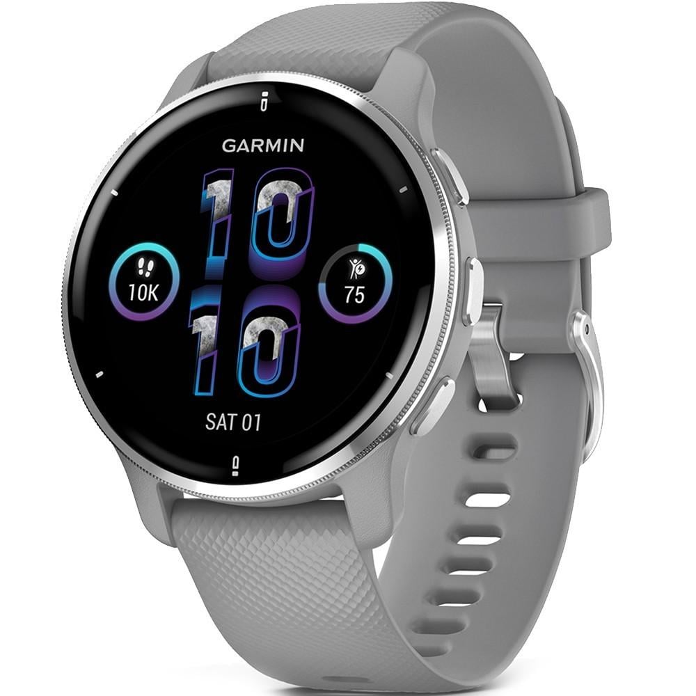 Смарт-годинник Garmin Venu 2 Plus Powder Gray Passivated (010-02496-10)