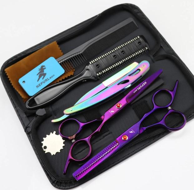 Набор ножниц и инструментов Barbershop 7 пр. Violet (10381033)