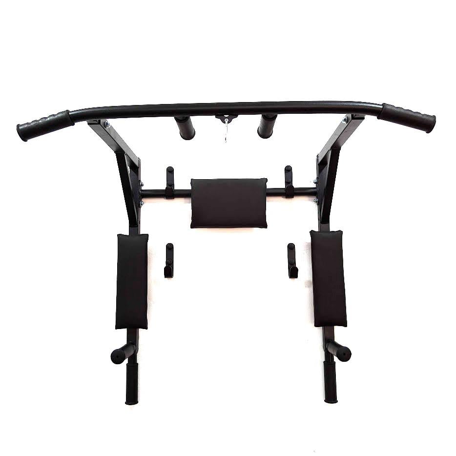 Турник-брусья SAB настенный с резиновыми ручками и адаптивной спинкой для пресса Черный (0076)