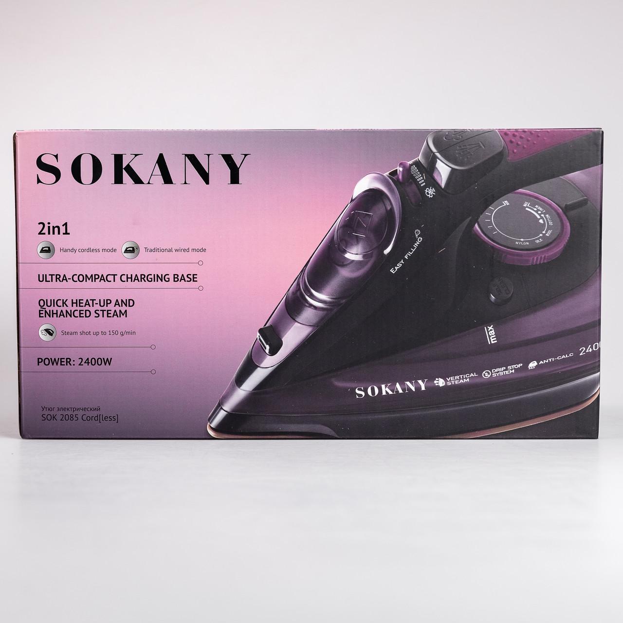 Утюг ручной паровой Sokany беспроводной для одежды 2400 Вт (5699) - фото 27