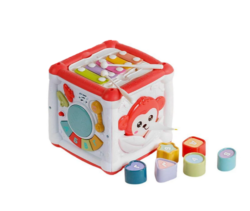 Игровой куб с мелодиями и тренажерами Красный с белым (42666)