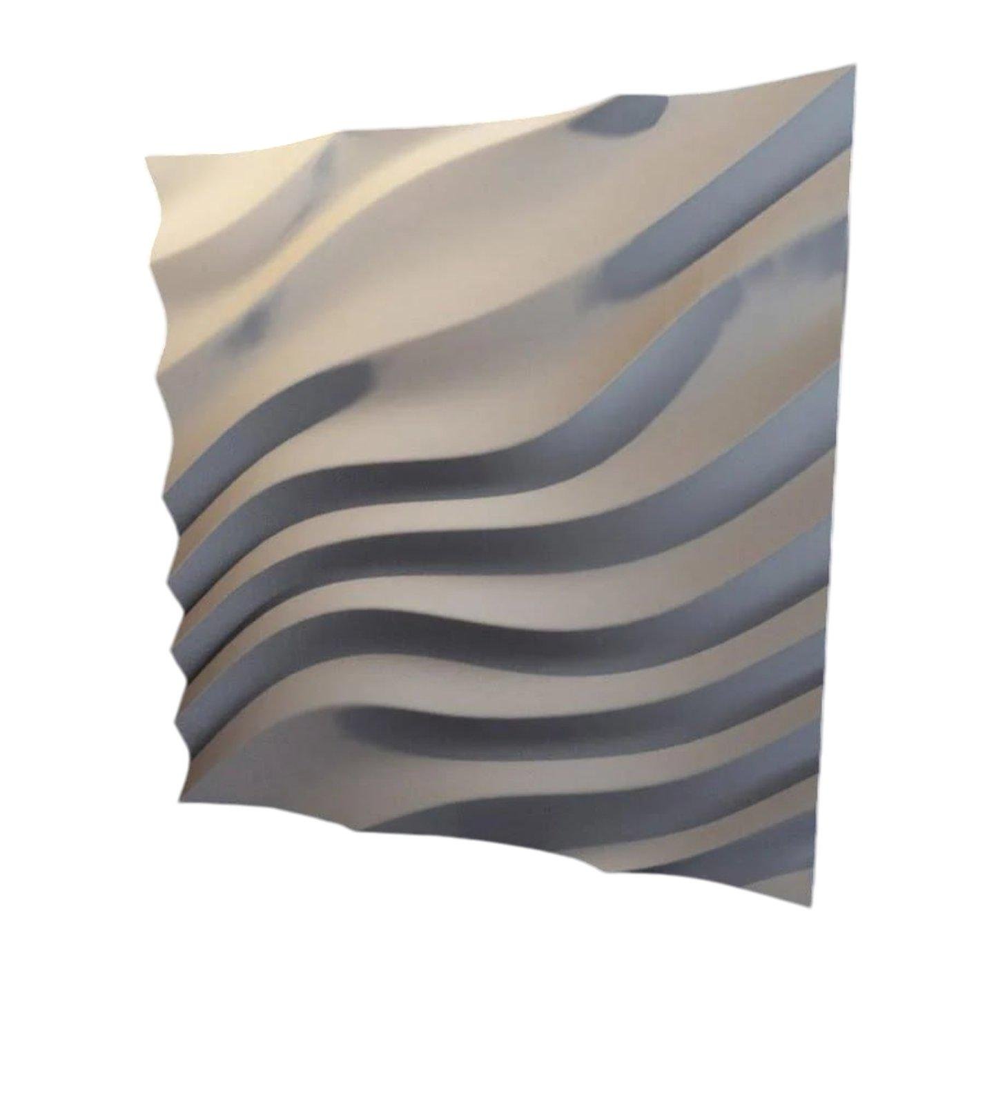 3D-панель декоративна для стін Дюни під фарбування 500x500x30 мм Білий (30642190)