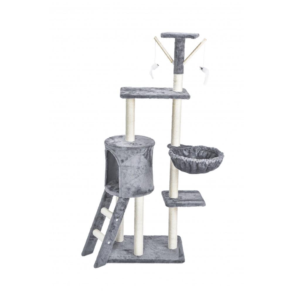 Игровой комплекс-когтеточка Bonro B-40 для кошек 49x35x138 см Серый (21-76-42400589)