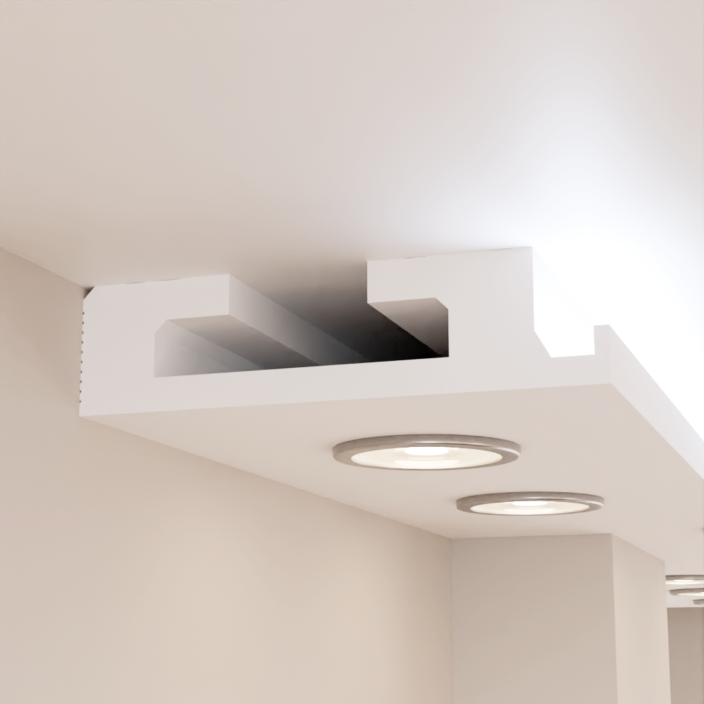 Карниз дюрополимерный Tesori KD 411 стельовий для LED освещения 400x100x1150 мм (25398330)