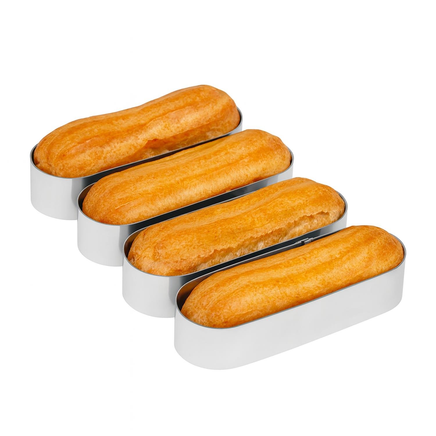 Металлические овальные формочки порционные для эклеров/пирожных/тарталеток 12х4х2,5 см 4 шт. (87231) - фото 11