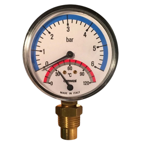 Термоманометр радіальний Cewal TRR 80 VI 0-6Bar 0-120°C (28414752)