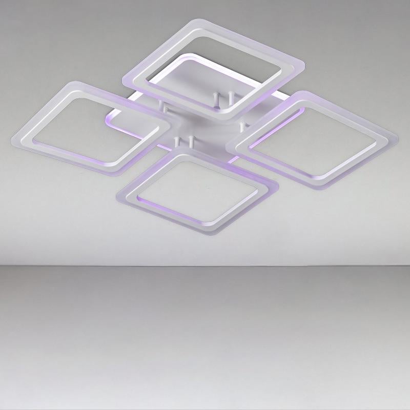 Потолочная люстра LED с RGB подсветкой Light House SC-18196/4C 120W+10W 2.4G 630х630х80 мм Белый