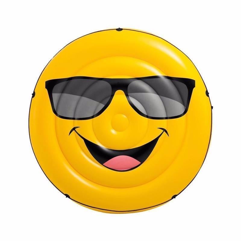 Надувний матрац Intex 57254 Смайл з силіконовим клапаном Жовтий (57-9-57254)