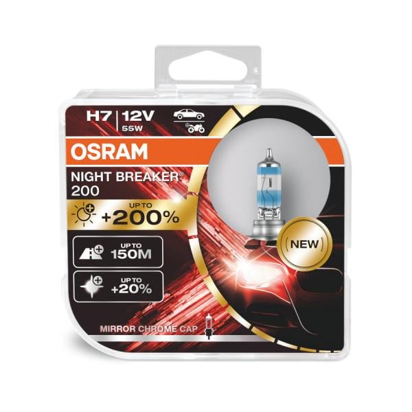 Автолампа Osram 64210NB200-HCB H7 Night Breaker +200% 55 W 12 V PX26d