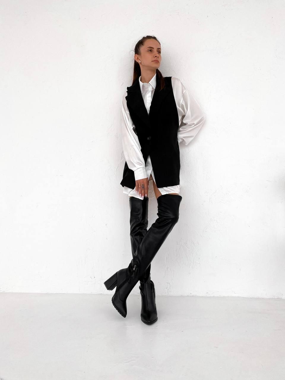 Ботфорты женские деми ANDRO р. 37 Черный (11696-37) - фото 1 Ботфорты женские деми ANDRO р. 37 Черный (11696-37) - фото 1