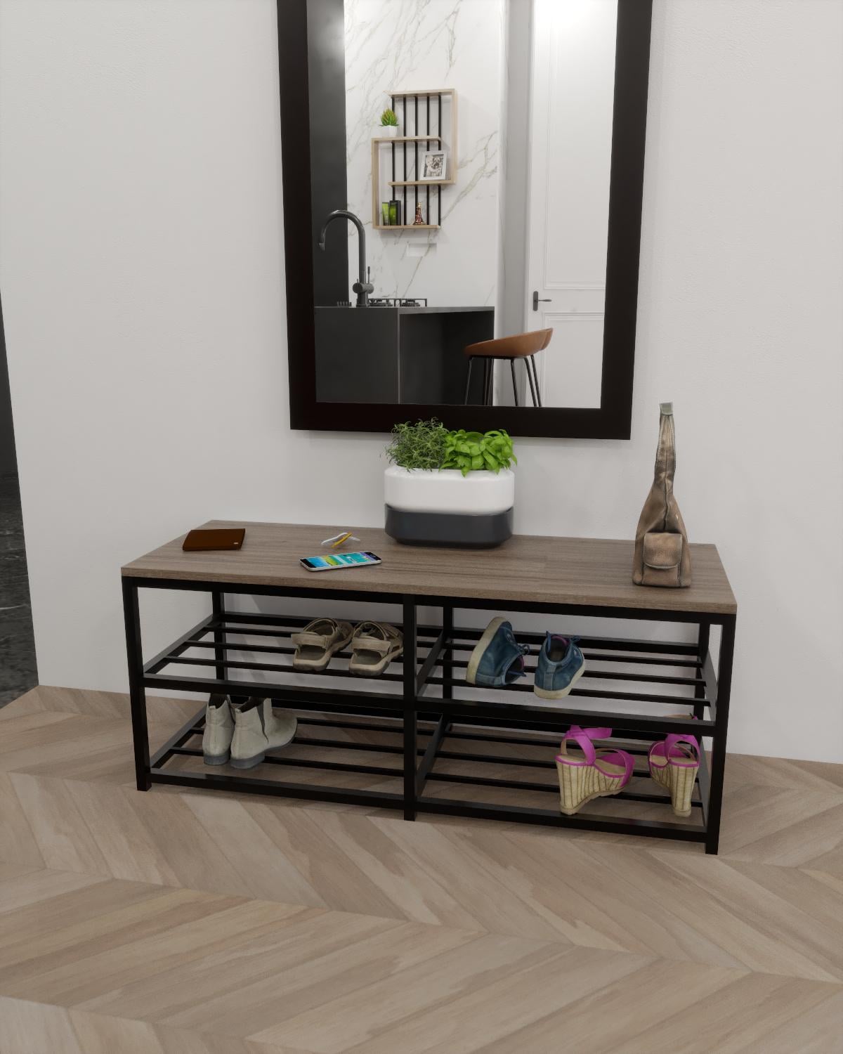 Скамейка-полка для обуви EcoLoft Вальтен DSP-1446-4 в стиле лофт (33823699) Скамейка-полка для обуви EcoLoft Вальтен DSP-1446-4 в стиле лофт (33823699)