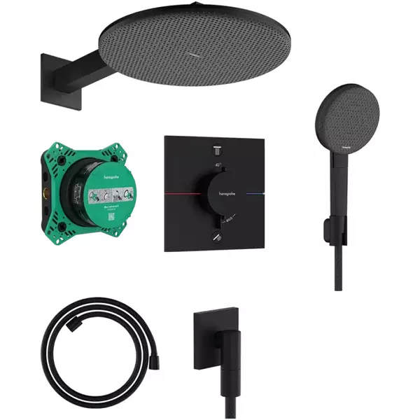 Душова система прихованого монтажу Hansgrohe Raindance Alive S 24630670 300 1jet Чорний матовий (35623869)