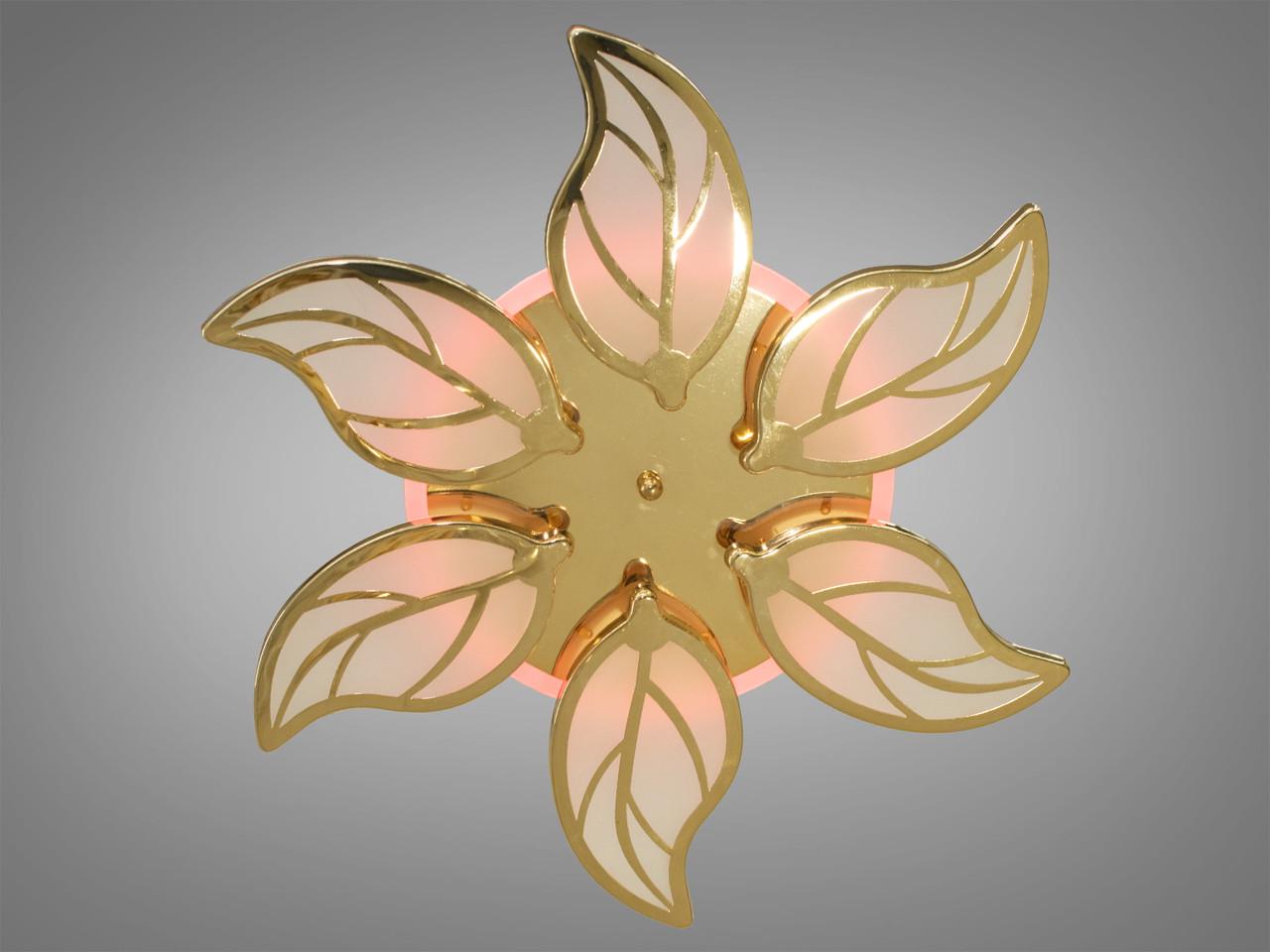 Люстра LED в спальню с пультом 8028-6G-LS 105W на 15 м2 Золотой (1866761054) - фото 1