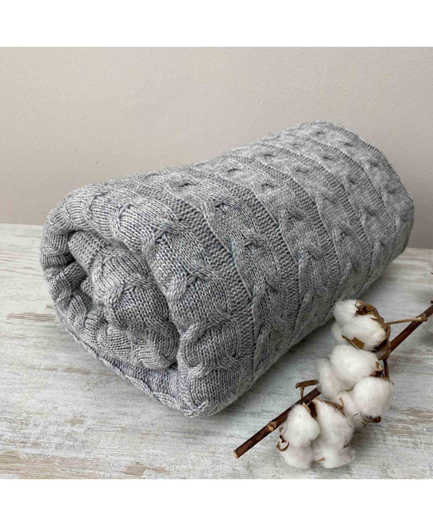 Плед Глория косы 190х220 см Серый (021227) - фото 3